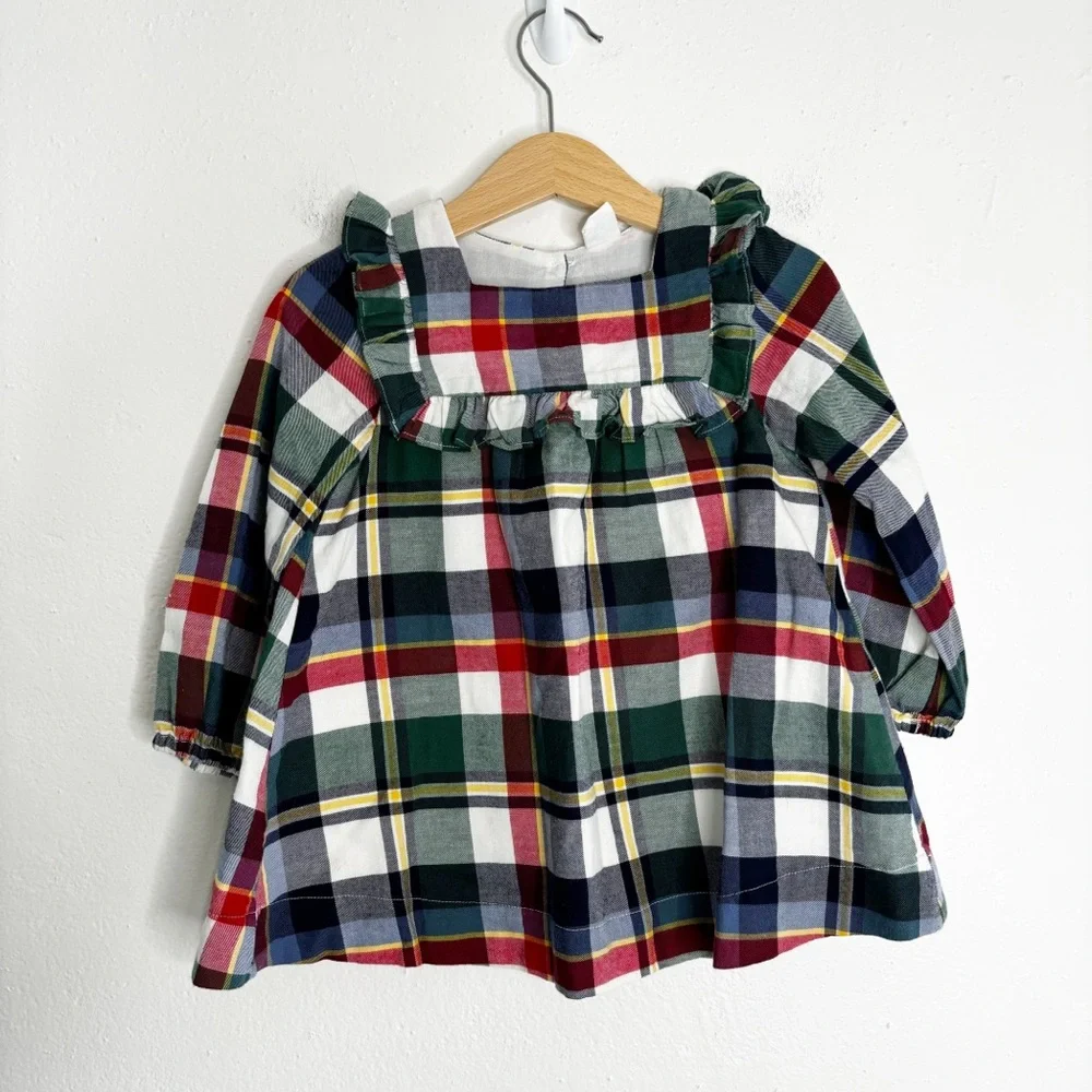 Baby Gap Plaid Ruffle Sleeve Dress Size 18-24M EUC
